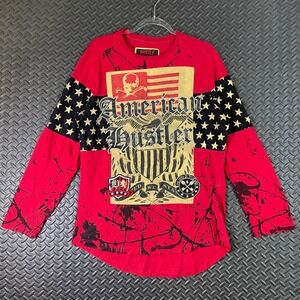 Smith & Graham Hustle‎ Today American Hustler Graphic Long Sleeve T-Shirt Men XL
